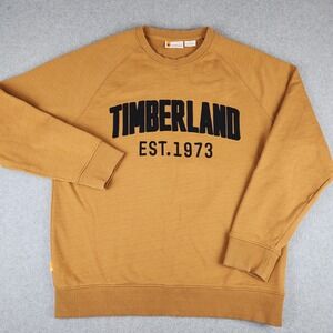 Timberland Sweatshirt Mens Size XL Yellow Earthkeepers Est 1973 Graphic Pullover